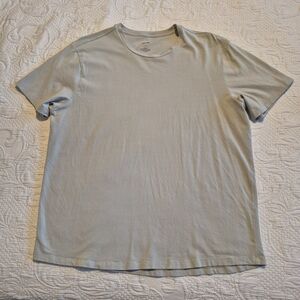 Open Edit men's Large light olive green gray shirt sleeve shirt VGUC